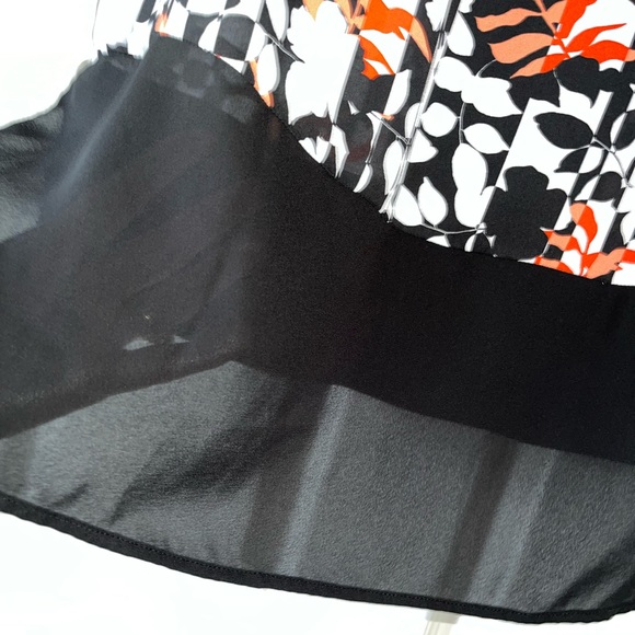 Vince Camuto black white and orange sleeveless  blouse size s🌴 - Picture 6 of 8